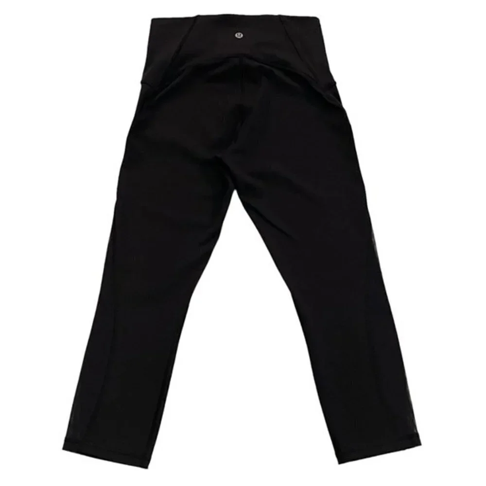 Lululemon Train Times Cropped Active Workout Leggings in Black Size 6